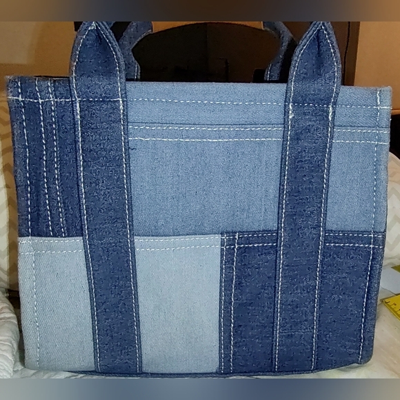 Antik Kraft Handbags - Antik Kraft Small  Denim Colorblock Tote.